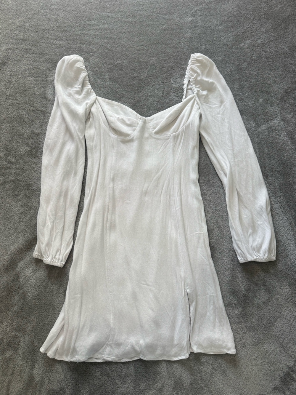 Aritzia Wilfred White Long Sleeve Mini Dress